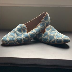 Zalo needlepoint and leather loafers. Size 9.